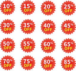 Sale discount 10 15 20 25 30 35 40 45 50 55 60 65 70 75 80 85 off retail banner 