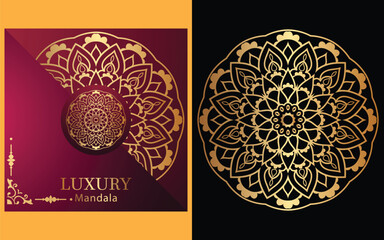 luxury ornamental mandala design background in gold color for yourself