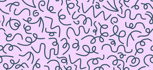 line doodle seamless pattern.  abstract background for children or trendy design with basic shapes.