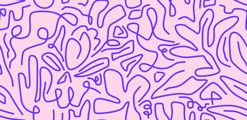 line doodle seamless pattern.  abstract background for children or trendy design with basic shapes.