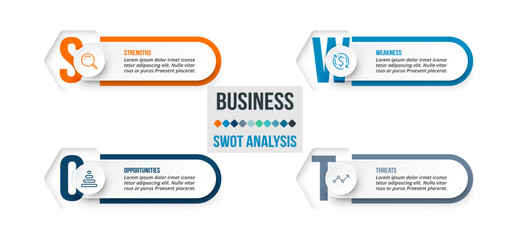 Business concept infographic template with swot analysis.
