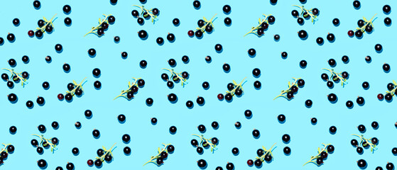 Ripe black currant on color background