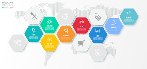 Timeline chart business infographic template.