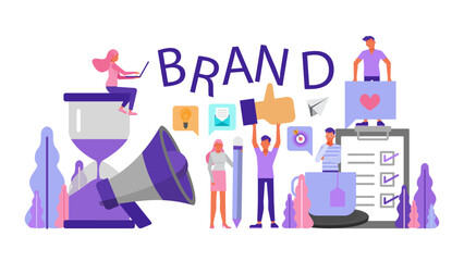 Business branding and marketing concept. Business People character vector design.