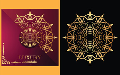 luxury ornamental mandala design background in gold color for yourself