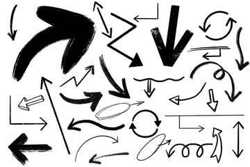 Black Arrows Set PNG Doodle Arrow Sketch Design Resource
