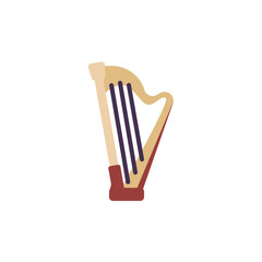Harp musical instrument flat icon