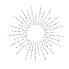 Fototapeta premium Black sunburst, sun rays, sunbeams design element vector illustration.