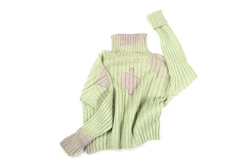 Dirty sweater on white background