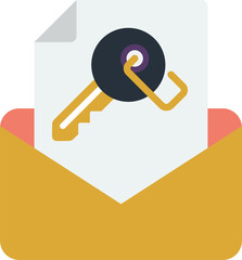 envelope and key illustration in minimal style