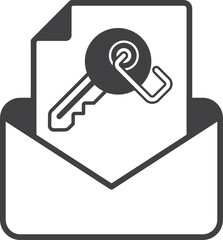 envelope and key illustration in minimal style