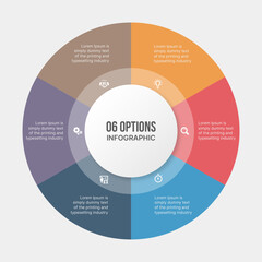 Six Options Circle Infographic Template Design