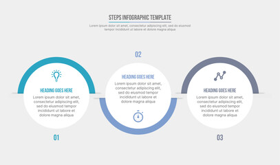 Vector three steps options circle business infographic modern design template