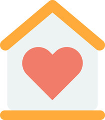 home and heart illustration in minimal style