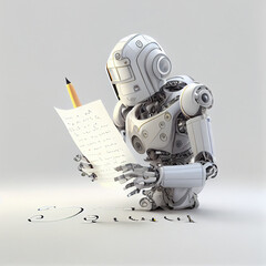 Robot writing a letter. generative ai