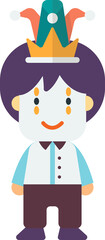 clown or joker character illustration in minimal style