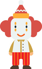 clown or joker character illustration in minimal style