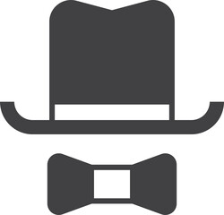 top hat with bow illustration in minimal style