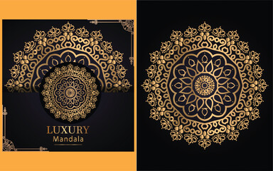 luxury ornamental mandala design background in gold color for yourself 