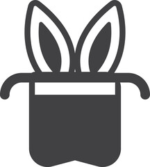 Top Hat with Bunny Ears illustration in minimal style