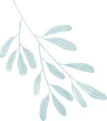 Watercolor leaf branch