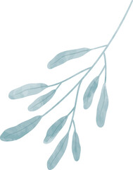 Watercolor leaf branch