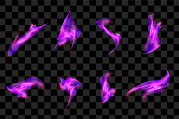 Purple burning shape flame sign. Blank triangle fire with electric power around frame lights. The best stock photo image orange electric power