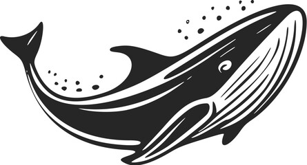 Enhance your business image with our black and white, minimalist whale logo. © LoFi J.