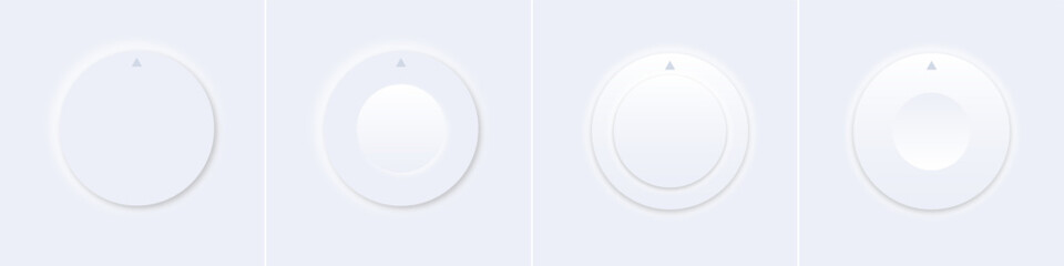 ダイヤル　立体　ニューモーフィズム　円　