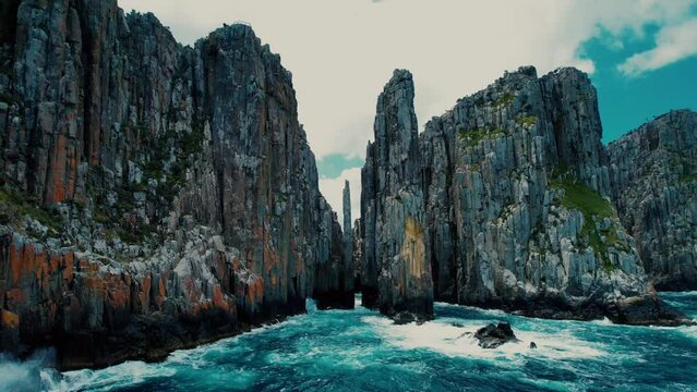 Cape Hauy Drone Wide Angle Front View in Tasmania, Australia