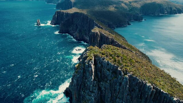 Cape Hauy Drone View Of Peninsula in Tasmania, Australia
