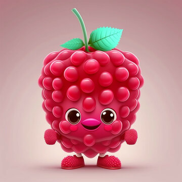 Cute Cartoon Raspberry Character