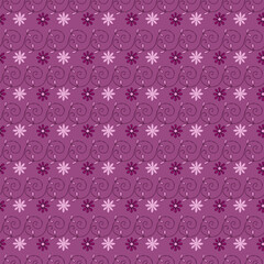 Hand-drawn flowers and swirls. Seamless colorful background.