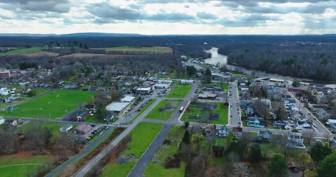 11-17-2022, Afternoon aerial video of the area surrounding the hamlet of Wallkill, Town of Shawangunk, NY, USA