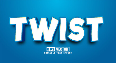 Twist 3d editable text effect vector eps template