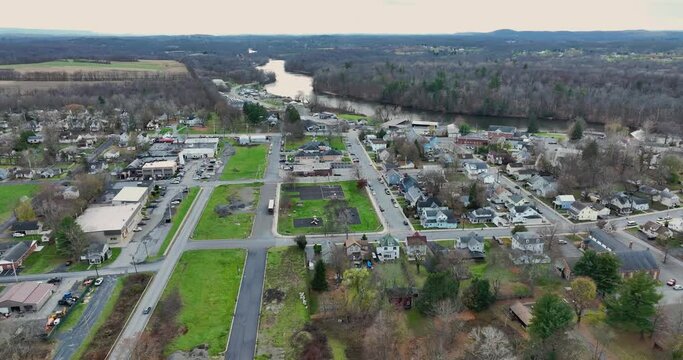 11-17-2022, Afternoon aerial video of the area surrounding the hamlet of Wallkill, Town of Shawangunk, NY, USA