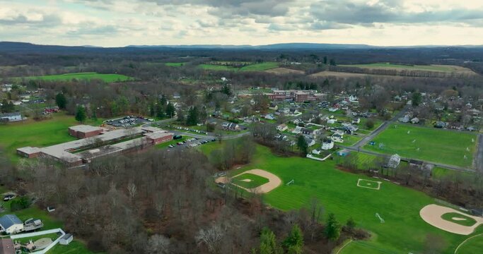11-17-2022, Afternoon aerial video of the area surrounding the hamlet of Wallkill, Town of Shawangunk, NY, USA
