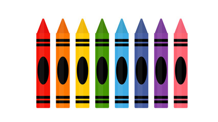 Set of colorful crayons icon for web. Simple crayon sign design.