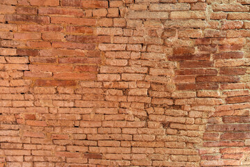 Patterned brown brick wall for backgroud