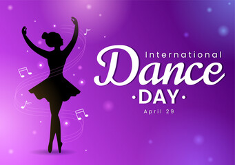 International Dance Day Illustration with Professional Dancing Performing Couple or Single in Flat Cartoon Hand Drawn for Landing Page Templates