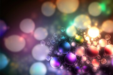 Obraz na płótnie Canvas Rainbow Bubble Bokeh Background, AI Generated Background with Sparkling Abstract Colorful Bubbles