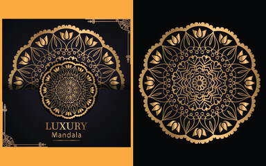 luxury ornamental mandala design background in gold color for yourself 