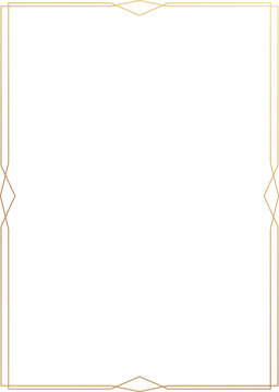 Geometric gold frame line art