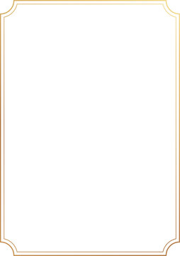 Geometric gold frame line art