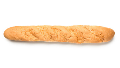 Delicious baguette isolated on white background