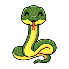 Cute easten racer snake cartoon