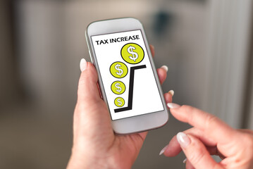 Tax increase concept on a smartphone