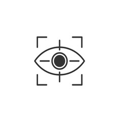 AR eye target vector solid art icon isolated on white background.  filled symbol in a simple flat trendy modern style for your website design, logo, and mobile app