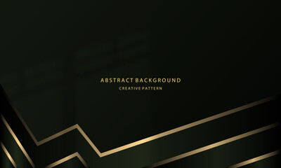 Abstract background Geometric liquid gradient of gold color and dark green gradient with golden light on the back, for posters, banners, etc., EPS 10 vector design copy space area