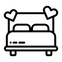 Icon Valentine day bed Illustration can be used for web app, etc